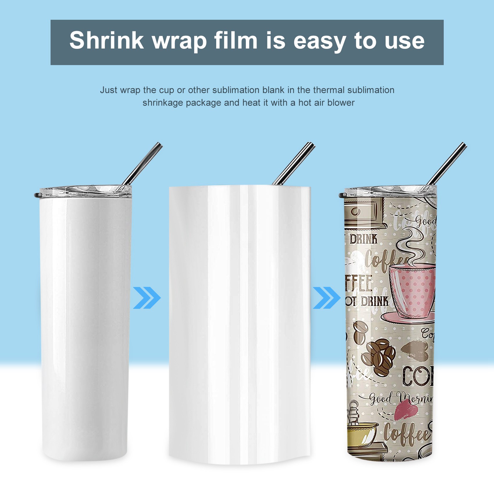 -FTGT 30Pcs Sublimation Shrink - огляд і ціна Sublimation Mug White